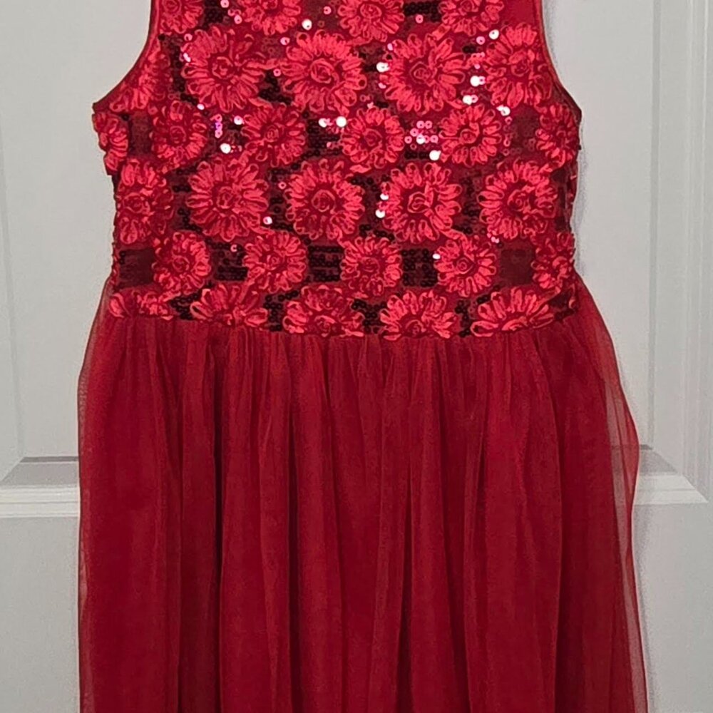 Girls Dressy Red Dress, Disorderly Kids brand , Girls Size‎ Large (10/12)
